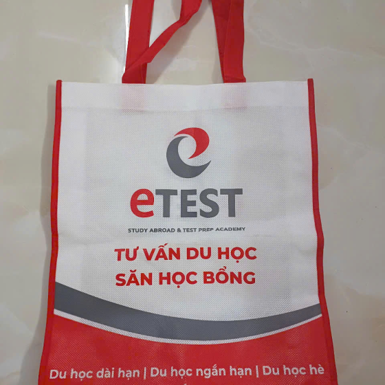 Túi vải không dệt trắng đỏ 